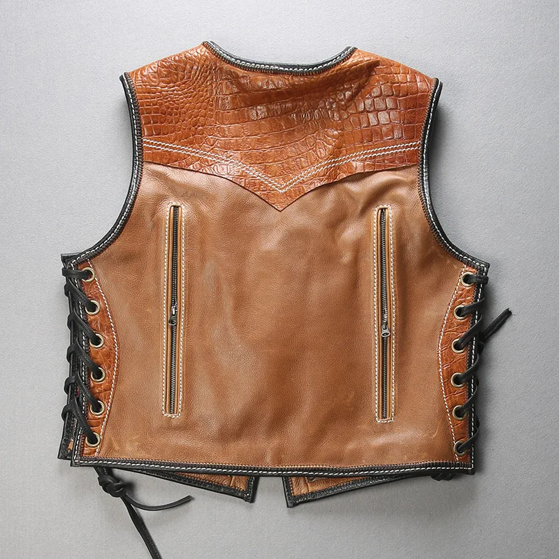 10036 прочтите описание! Винтажный жилет из коровьей кожи азиатского размера