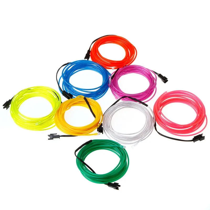 2m/3m/5m LED Neon Light Flexible Glow EL Wire Rope Tube tape waterproof use for Shoes Clothing Car Decorative etc | Лампы и освещение