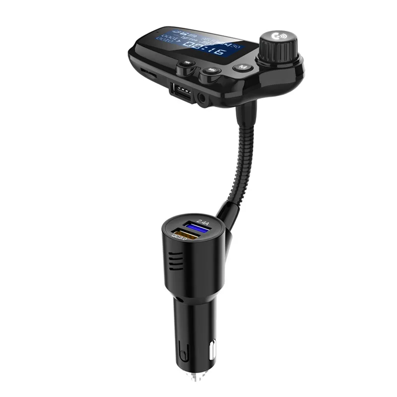 JaJaBor FM передатчик Bluetooth 5,0 автомобильный комплект громкой связи вызова AUX стерео A2DP большой экран дисплей QC3.0 Быстрая зарядка