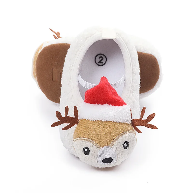 

Winter Baby Boys Girls Warm Shoes Cute Lovely Christmas Warm Shoes Kids Toddler First Walkers Xmas Cute Cartoon Animal Shoes