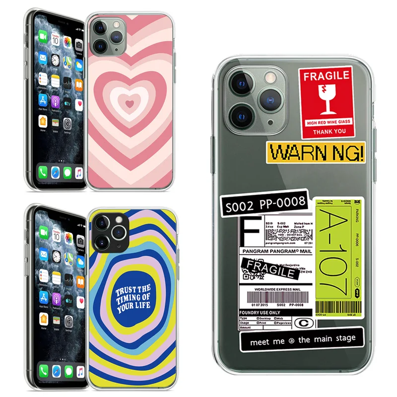 

Transpaernt Retro Label TPU for Xiaomi POCO X3 M3 Love Pictorial Soft Silicon Phone Cases Back Cover for Redmi K40 Note10pro Max