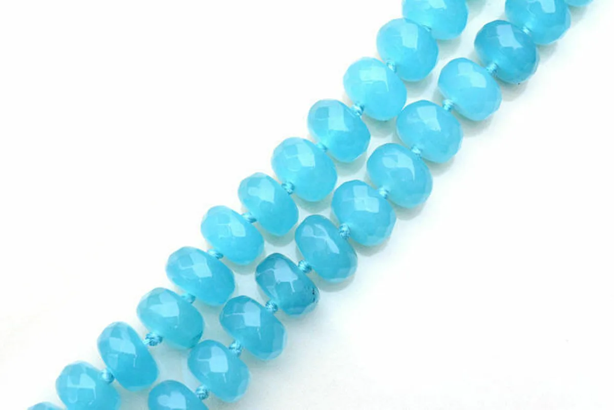 Красивое Ожерелье из бразильских аквамариновых бусин с гранеными счетами 6x10 мм 18