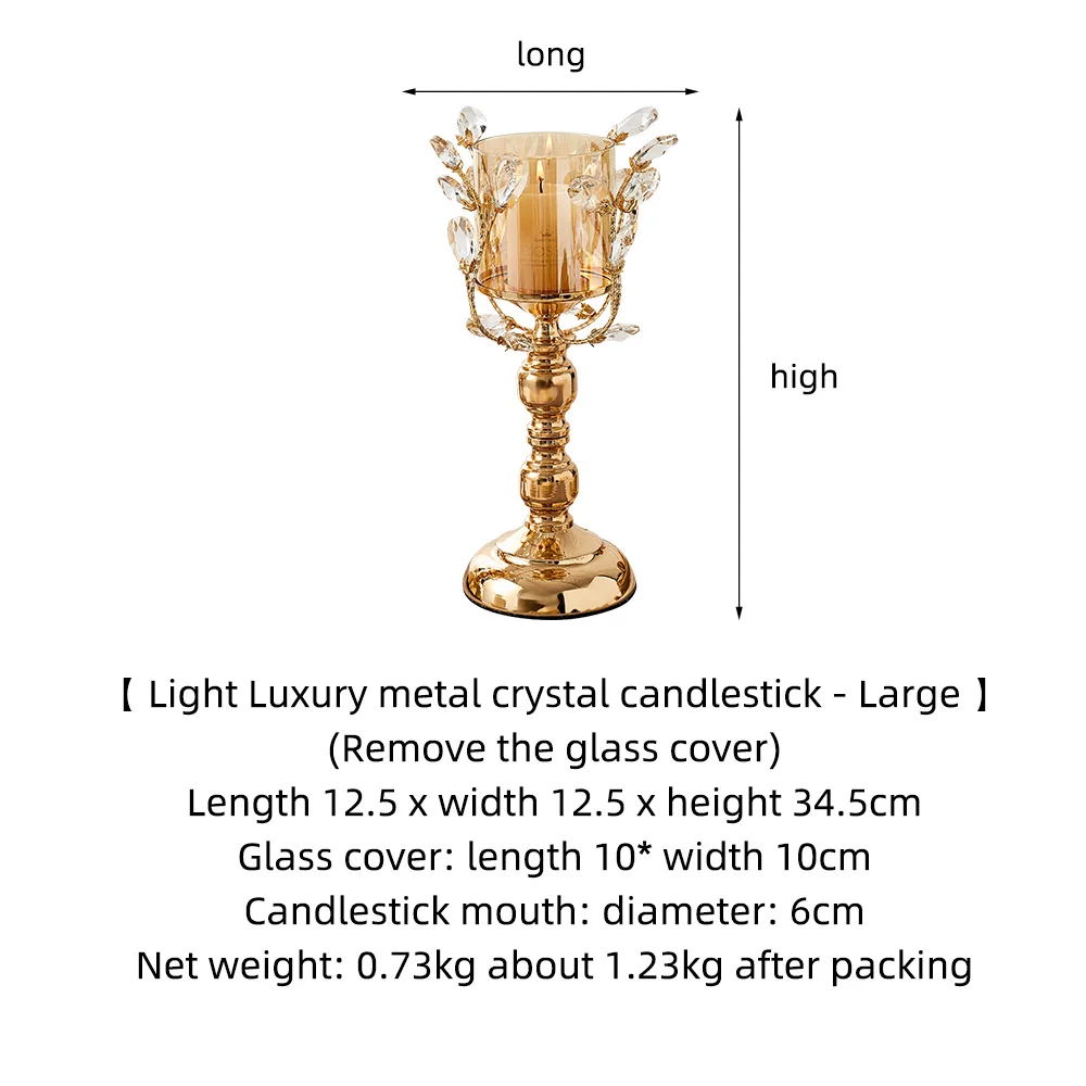 

Golden Metal European Style Candle Holder Ornaments Exquisite and Elegant Candle Holder Modern Home Decoration Wedding Decor