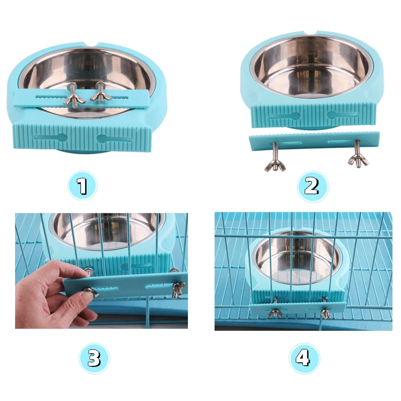 

Pet Bowl Hanging Type Stainless Steel Plastic Dog Bowl Food Utensils Cat Bowl Feeder Fixed Hanging Bowl Drinking Bowl Dog Pot