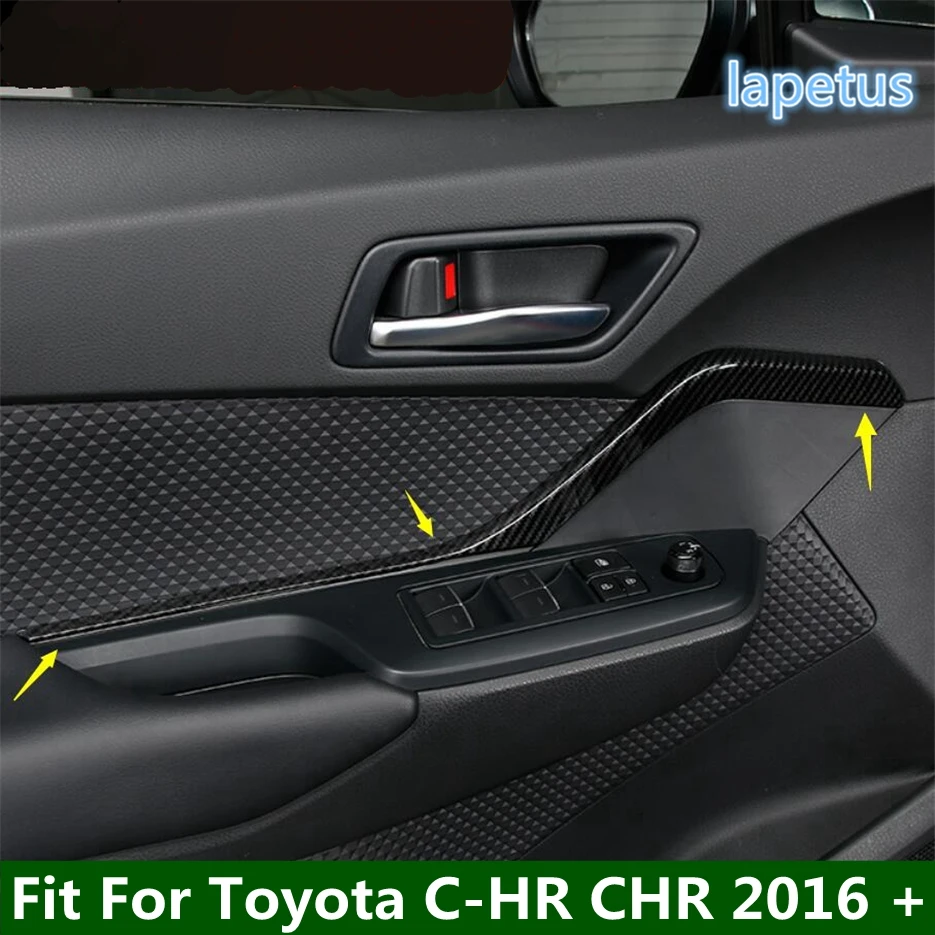 

Lapetus Carbon Fiber Look Inner Door Armrest Handle Decoration Strips Cover Trim ABS For Toyota C-HR CHR 2016 - 2022 Accessories