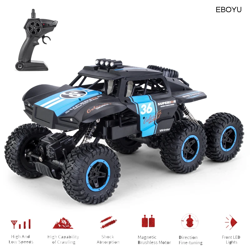 JJRC Q101 RC Truck 2.4Ghz 6WD 1:12 Monster RC Car All Terrain Controlled Climbing Car Vehicle Buggy Crawler Toy Gift for Kids