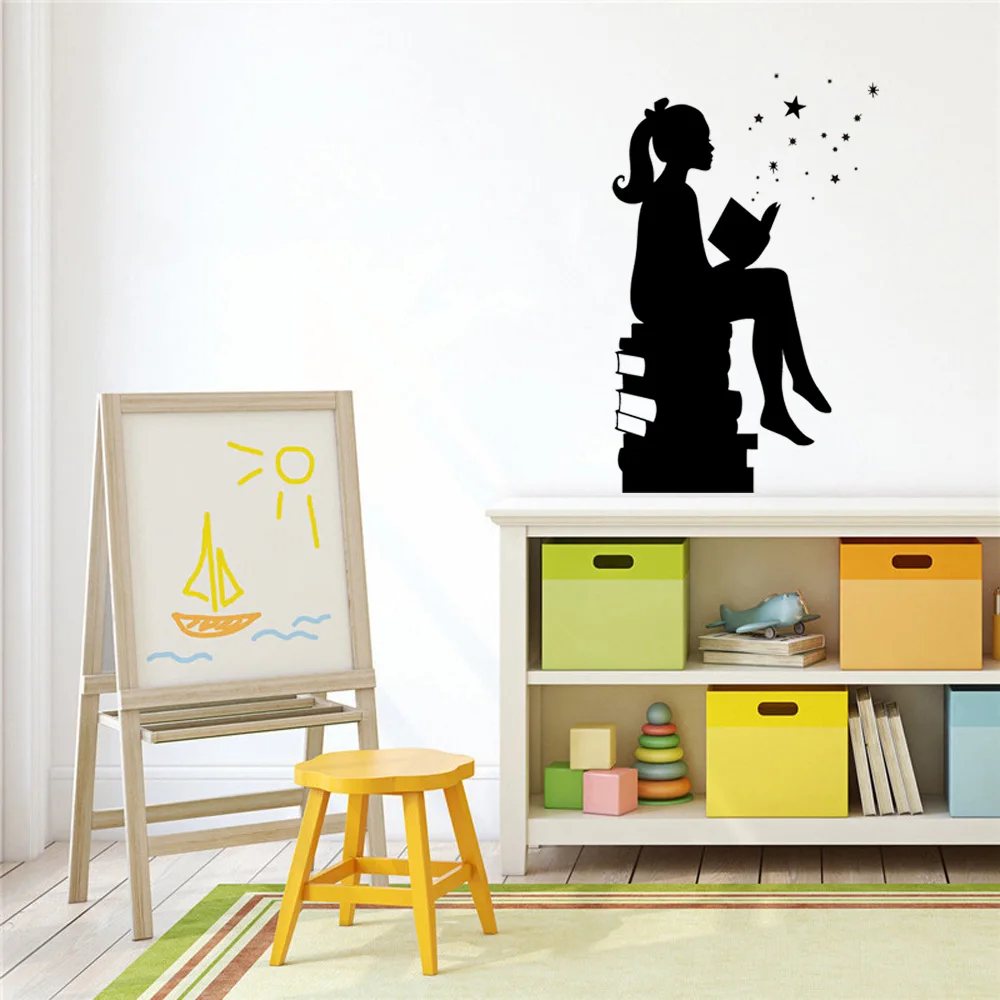 Волшебная настенная картинка для чтения книг девушек Настенный декор библиотеки