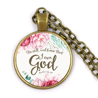 psalm 4610 be still and know that i am god bible verses nursery verse necklace fashion jewelry religion pendant christian