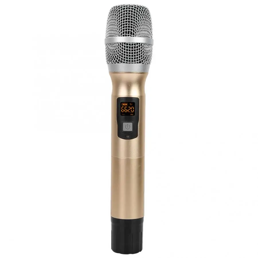 

Portable UHF Wireless Handheld Microphone with Receiver AA Battery for Conference Speech Golden Wireless Dynamic Microphone
