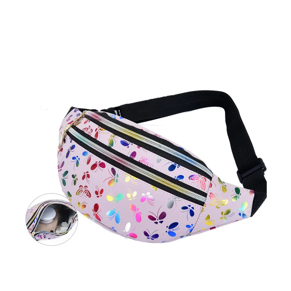 

Holographic Waist Bag Women Glitter Fanny Pack Waterproof Geometric Belt Bag Fashion Laser Waist Pack Phone Pouch Crossbody Bag