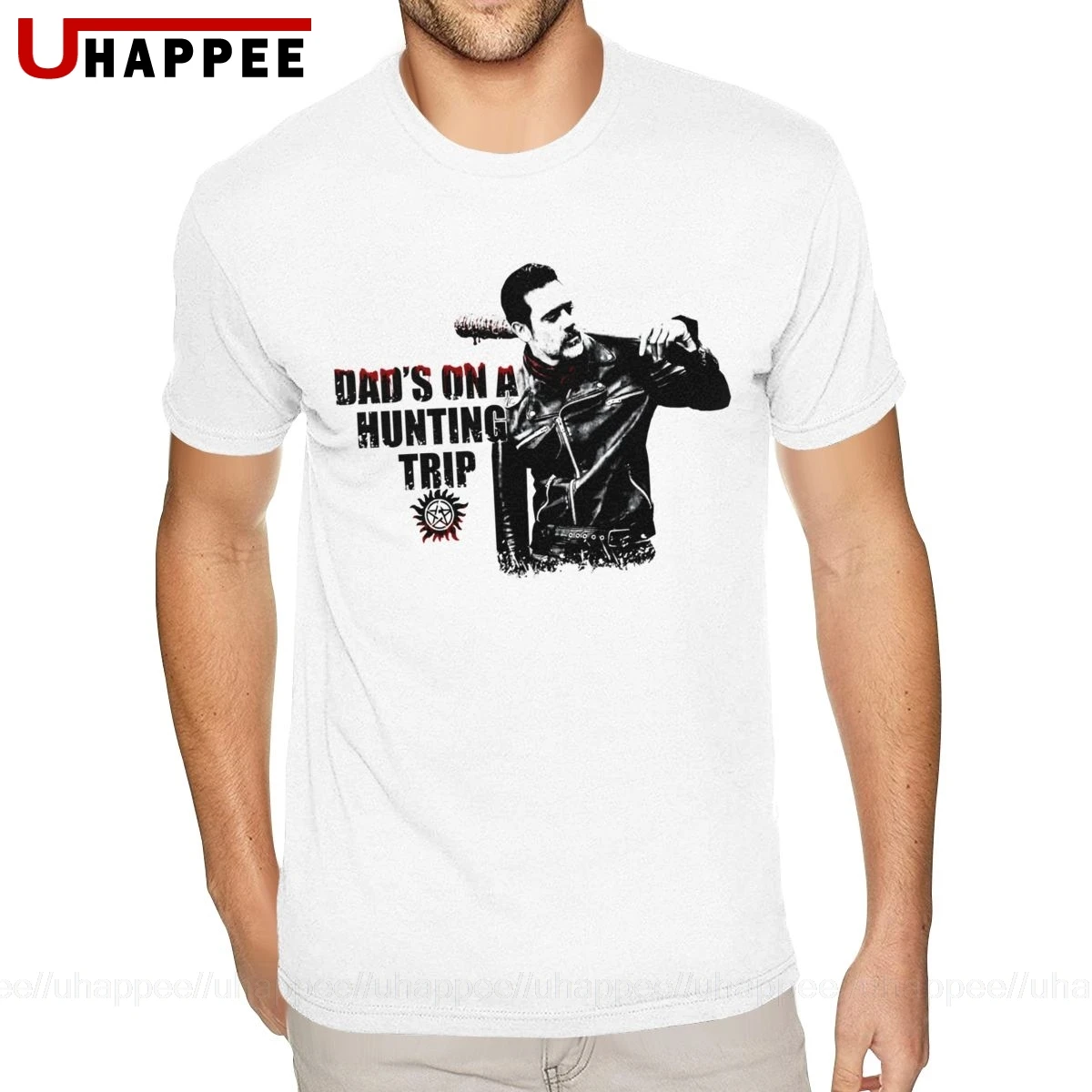 Футболка мужская с коротким рукавом круглым вырезом и принтом Ходячие