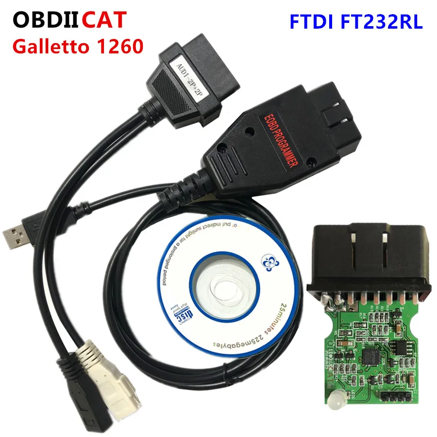 Galletto 1260 ECU Flasher программа Remap Tunning Car EOBD OBD2 диагностический кабель|Кабели и
