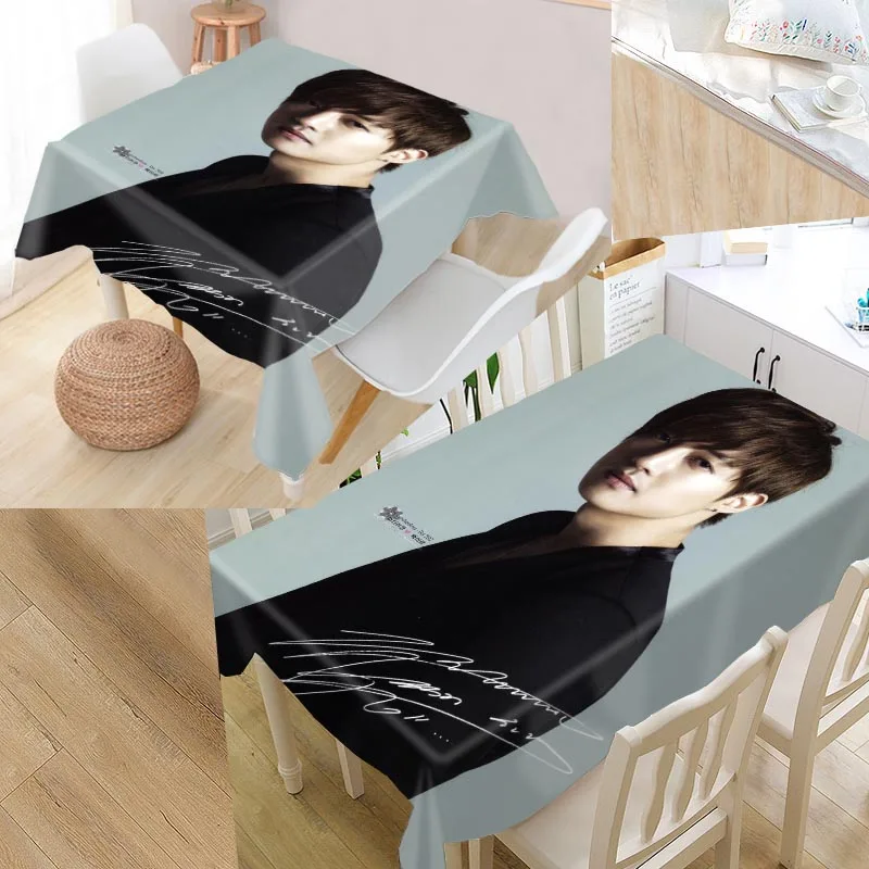 

Kpop Kim Hyun Joong Tablecloth 3D Print Oxford Fabric Square/Rectangular Dust-proof Table Cover Party Home Decor TV Cover 0619