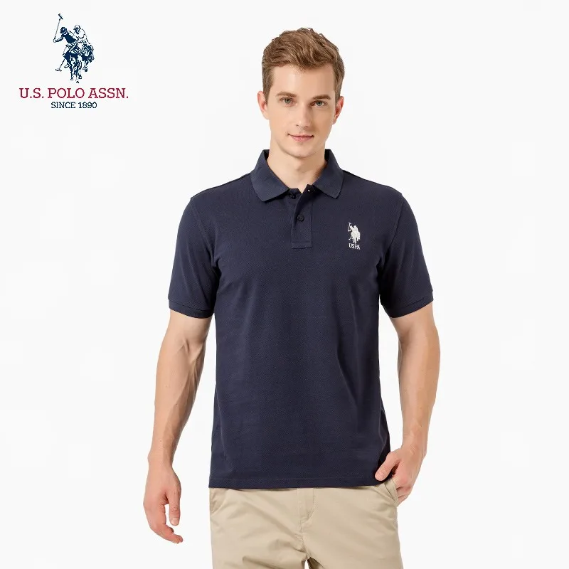 Мужская хлопковая рубашка-поло с коротким рукавом | одежда