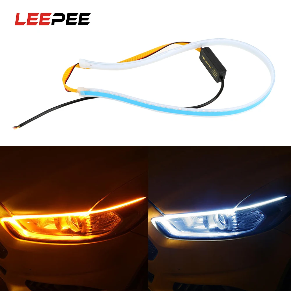 Автомобильные ДХО ходовые огни LEEPEE супер яркие гибкие светодиодные ленты мягкая