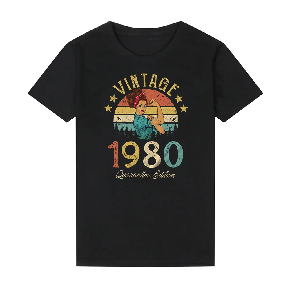 

Vintage 1980 Limited Edition Retro Womens T-Shirt Funny 41st Birthday Gift Idea Grandmom Mom Wife Girl harajuku Drop shipping
