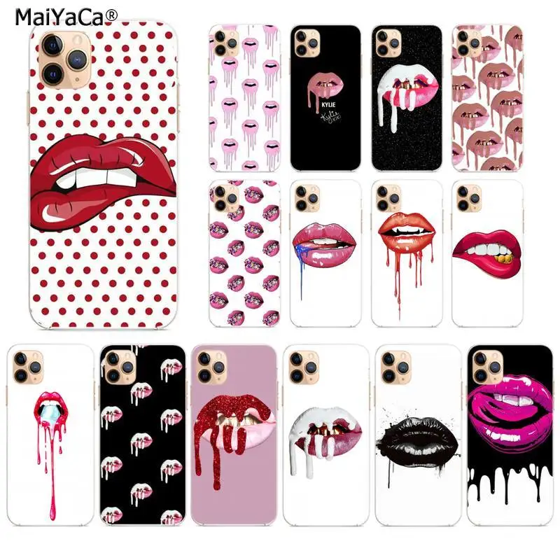 

MaiYaCa Sexy Girl Kylie Jenner Lips Kiss Fashion Fun Dynamic Phone Case for iPhone 11 pro XS MAX 8 7 6 6S Plus X 5S SE 2020 XR
