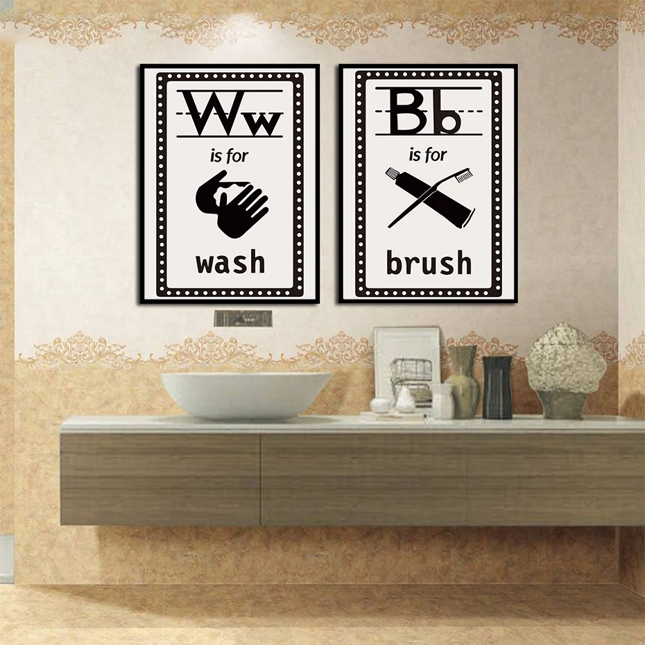 Модульный холст Санузел цитаты HD принты настенные художественные промывки