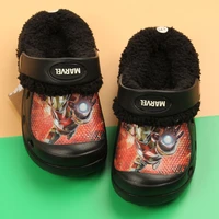 winter childrens clogs iron men warm fur indoor shoes home hole mules navy cute pins sandal eva flat kids shoes