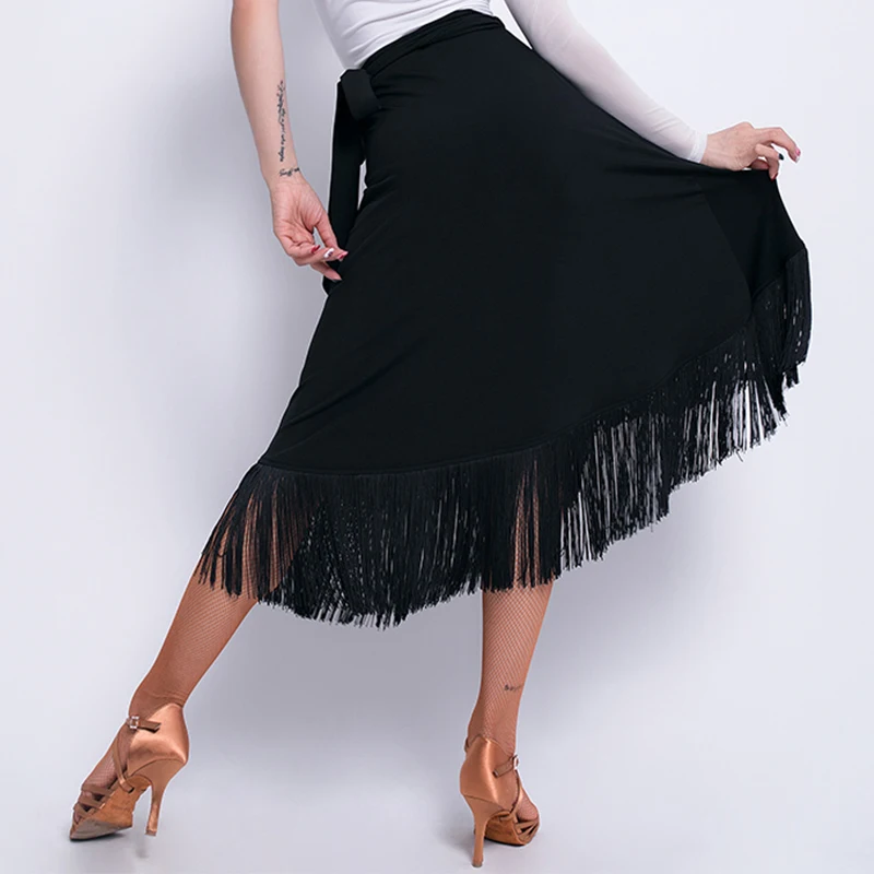 Юбка для латинских танцев женщин ча танго сальса самба румба бахрома
