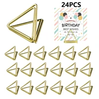 Pack Card Holder Unique Metallic Gold Place Cards Table Number Stands for Photos Memo Note Menu Clips Display Holder for Desk