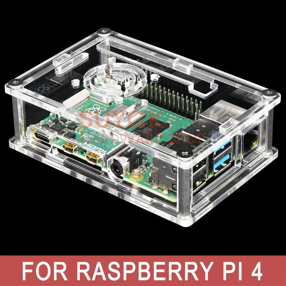 4 цвета вариант Raspberry PI 4 корпус коробка полиметилметакрилатные акриловые корпус для PI4 Модель B 1 ГБ/2 ГБ/4 ГБ пластиковый корпус оболочка Крышка