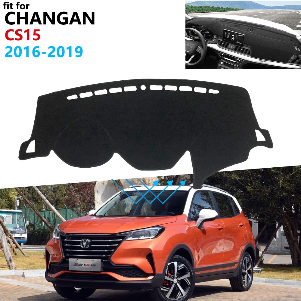 

Защитная накладка на приборную панель для Changan CS15 2016 2017 2018 2019 автомобильные аксессуары приборная панель солнцезащитный козырек анти-УФ ковр...