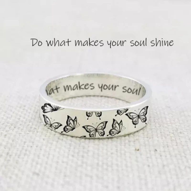 

2021 New Vintage Butterfly Rings For Women Men Bohemian Delicate Handmade Carved Ring Engagement Wedding Jewelry Gift
