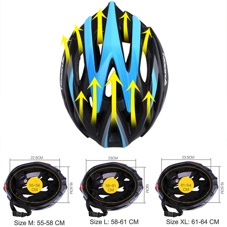 Магнитные защитные очки MOON шлем для горного и дорожного велосипеда с очками 55-64