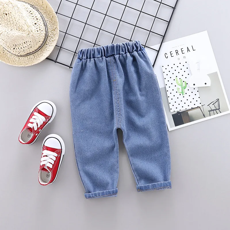 Лидер продаж! Детские джинсы Новинка 2020 года весенние повседневные джинсовые