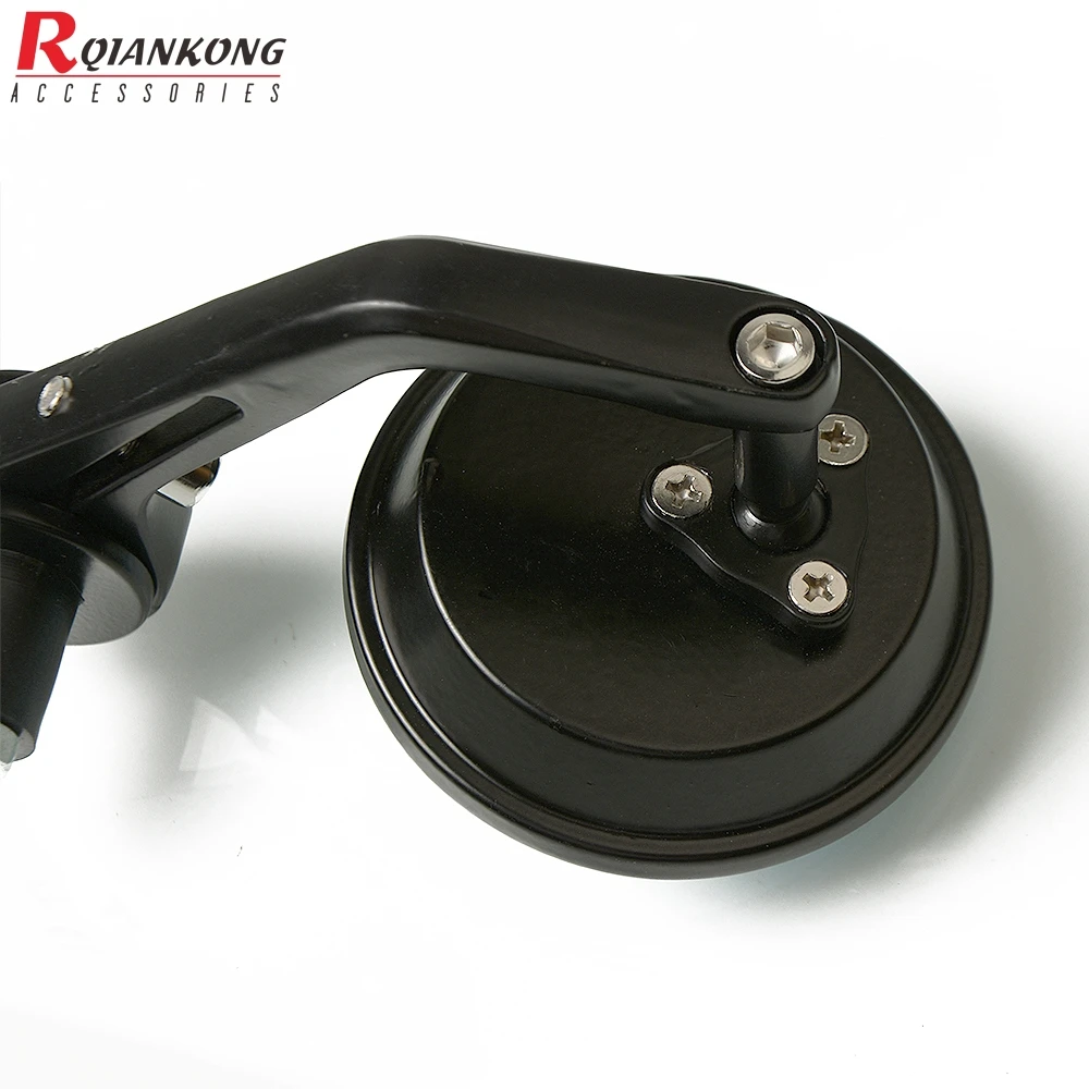 Универсальный мотоцикл Зеркальный Алюминиевый черный 22 мм ручка бар конец