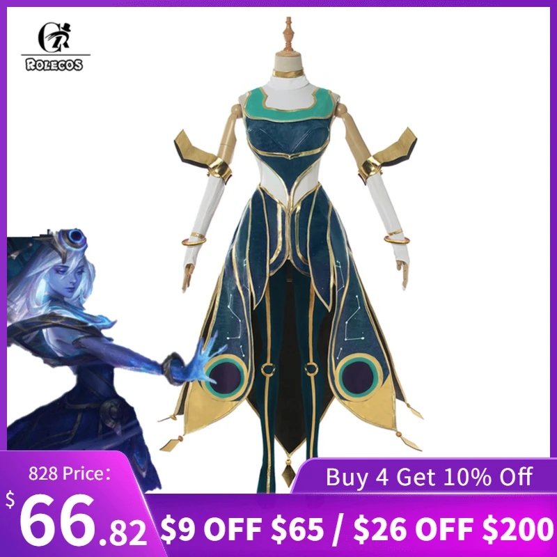 ROLECOS Игра LOL Lux Косплей Костюм космический люкс Платья женские сексуальные