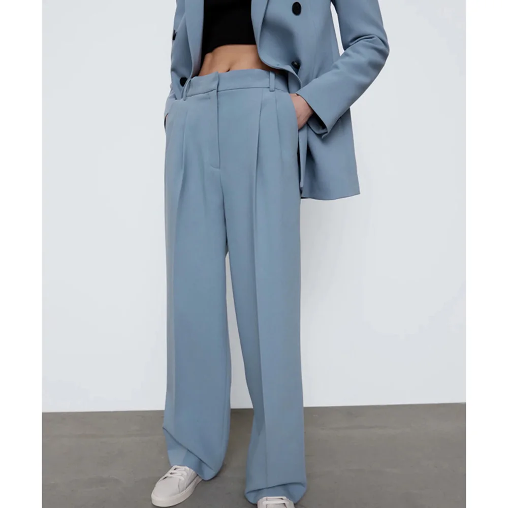 Nuevo 2021 doble Breasted traje de dos piezas para las mujeres de moda elegante mujer Chic traje de chaqueta y pantalones de las señoras de la Oficina Streetwear