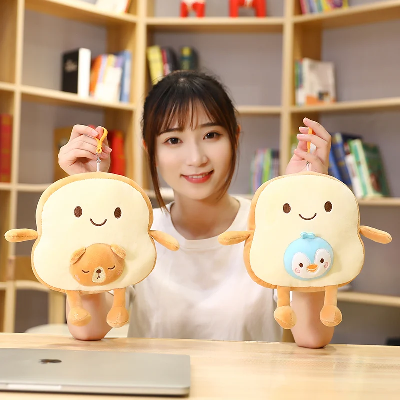

Totast Sop Combined Animal Plush Toy 20~45cm Smile Face Emotional Bread Food Plushie Stuffed Doll Children Gift