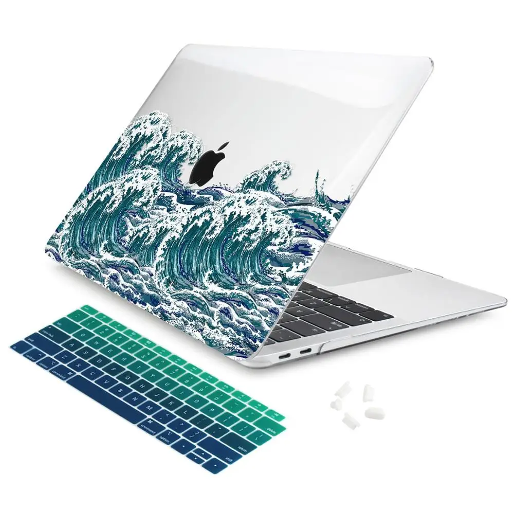Пластиковый чехол с зелеными листьями и красивыми лепестками для Macbook Air 11 12 13 A1932 Pro 13 15 16 дюймов Touch Bar A2141 - Цвет: X122