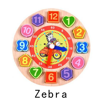 Colorful DIY Assemble the Clock Baby Wooden toys alarm children Cartoon Animal Model Digital String Early Education | Игрушки и хобби