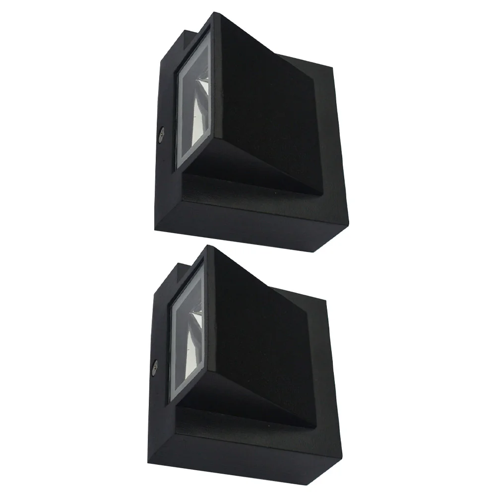 

2Pcs Simple Wall Lamp Decor Outdoor Landscape Light Chic LED Light Black