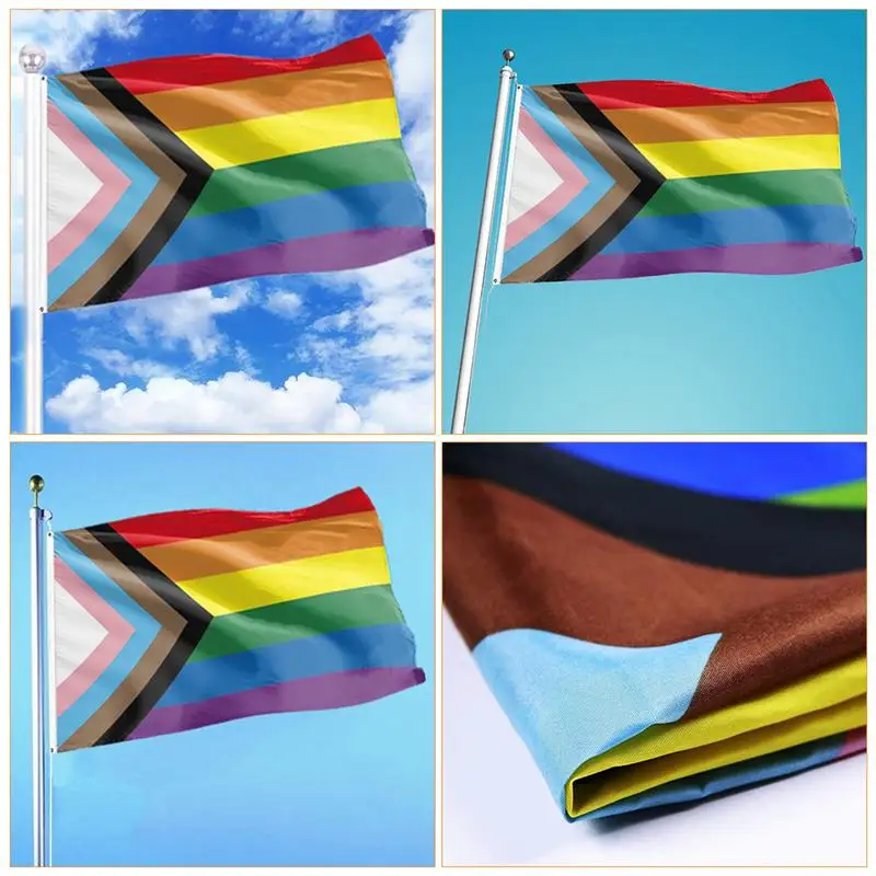 

2Pcs Creative Rainbow Shaped Flags Gay Pride Flags Polyester Flags (Colorful)