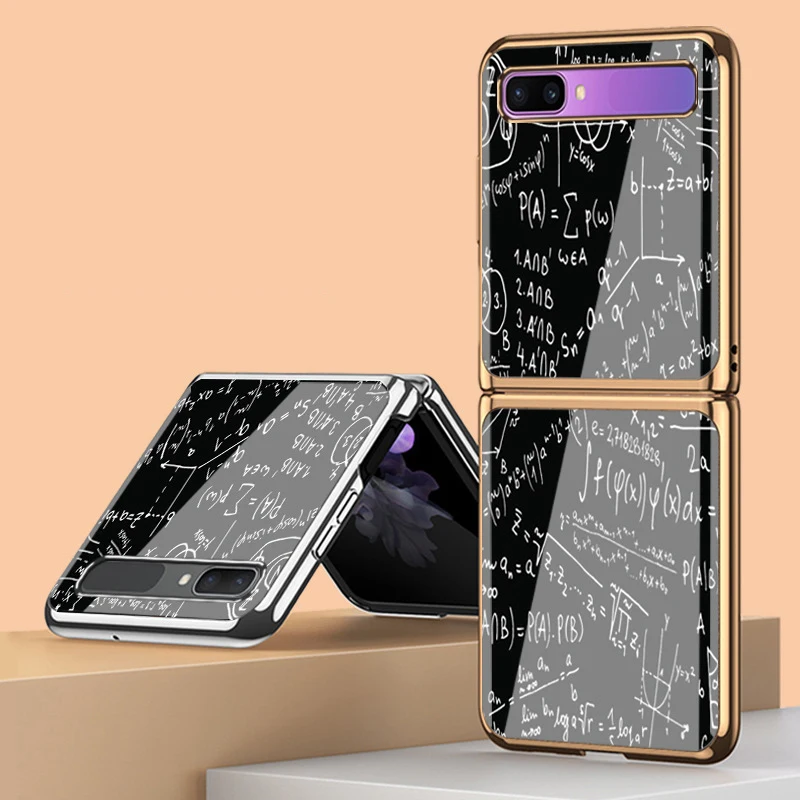 

Z Flip 3 Funda Case for Samsung Galaxy Z Flip 3 Tempered Glass Shell Mathematical Formula Coque Phone Case Cover Z Flip3 Capa