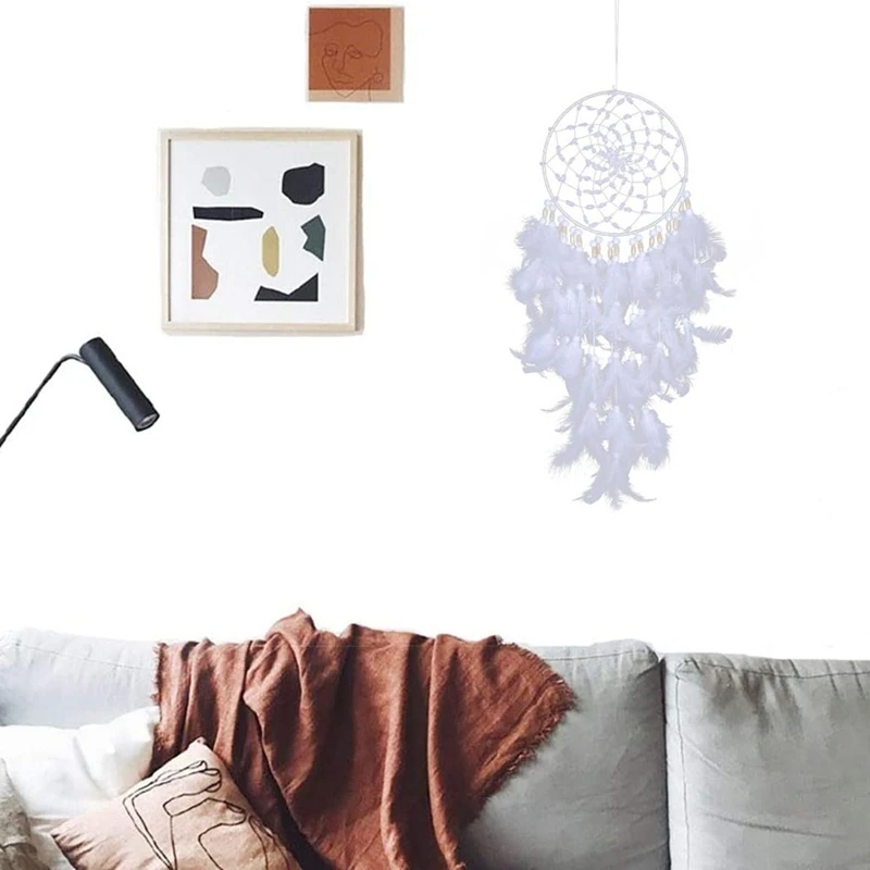 

Handmade Dream Catcher Net with Feathers Wall Hanging Dreamcatcher Craft Gift Christmas Decoration for Home 59cm