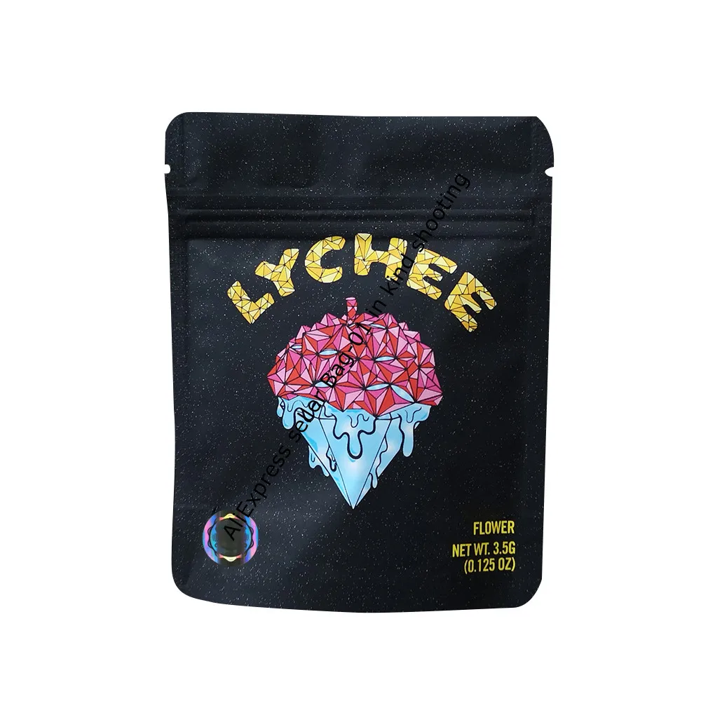 

(LYCHEE)NEW Cookies Bag Mylar Resealable Packaging ONLY Bag,only empty bag, anti-counterfeiting trademark and label