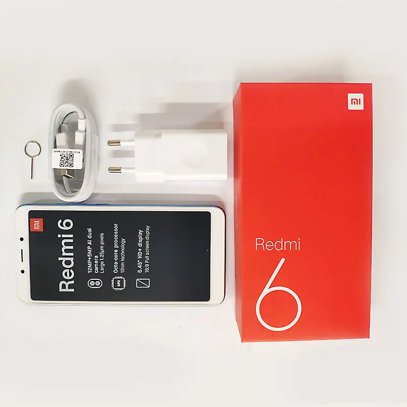 Глобальная версия Xiaomi Redmi 6 4 Гб 64 ГБ мобильный телефон Восьмиядерный процессор Helio