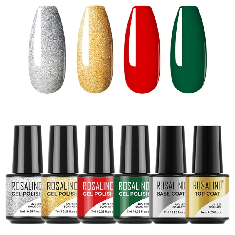 

6pcs 7ml UV LED Soak 0ff Gel Polish Quick Building Nails Tips Nail Builder Extension Decoration