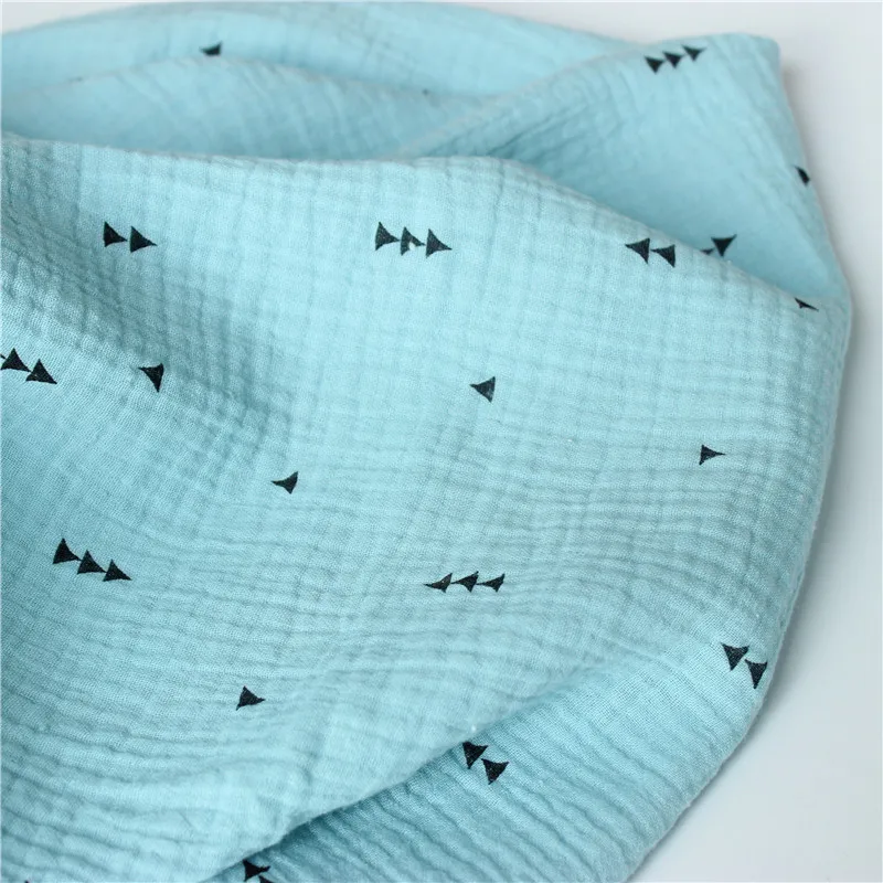 

Texture Fold Cotton Double-layer Gauze Crepe Printed Pajamas Fabric