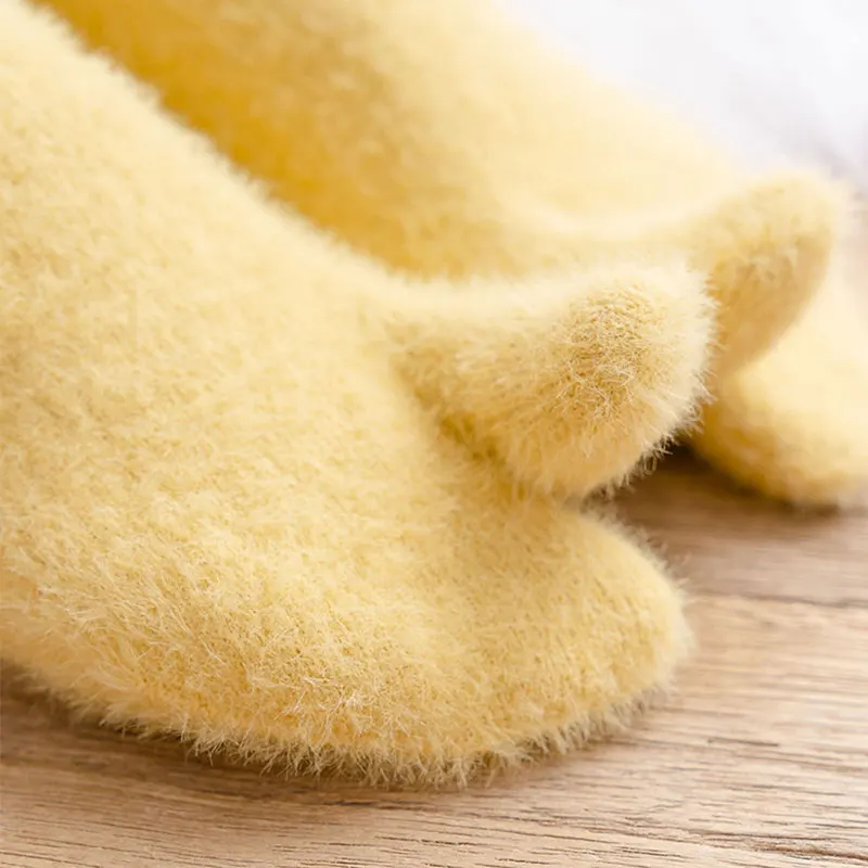 Теплые флисовые Носки с разрезами на носках зимние женские носки-шлепанцы двумя