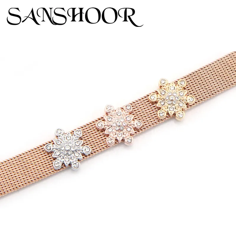 Подвеска Снежинка для браслета из нержавеющей стали 10 мм|Шармы| |