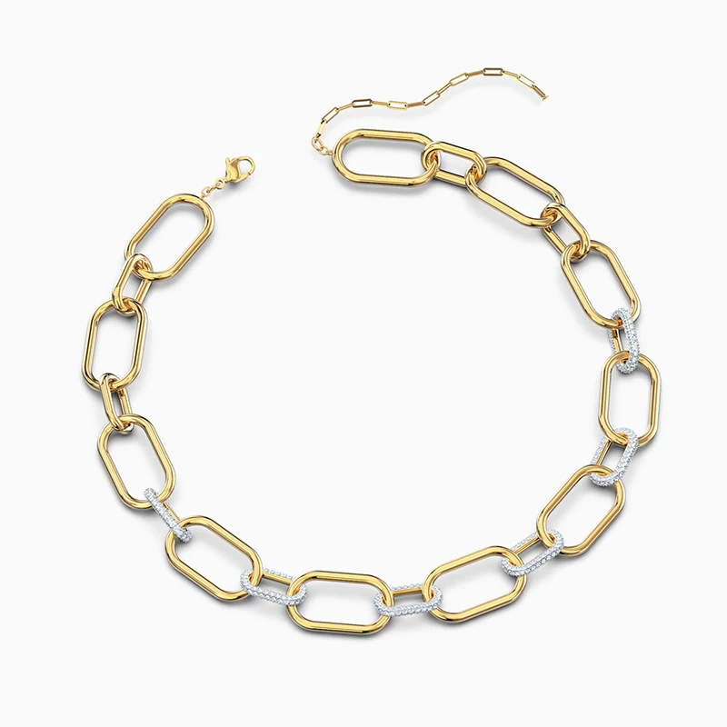 

Fashion Jewelry SWA New Era Necklace Beautiful and Charming Buckle Decoration Golden Necklace Women's Romantic Jewelry Gift