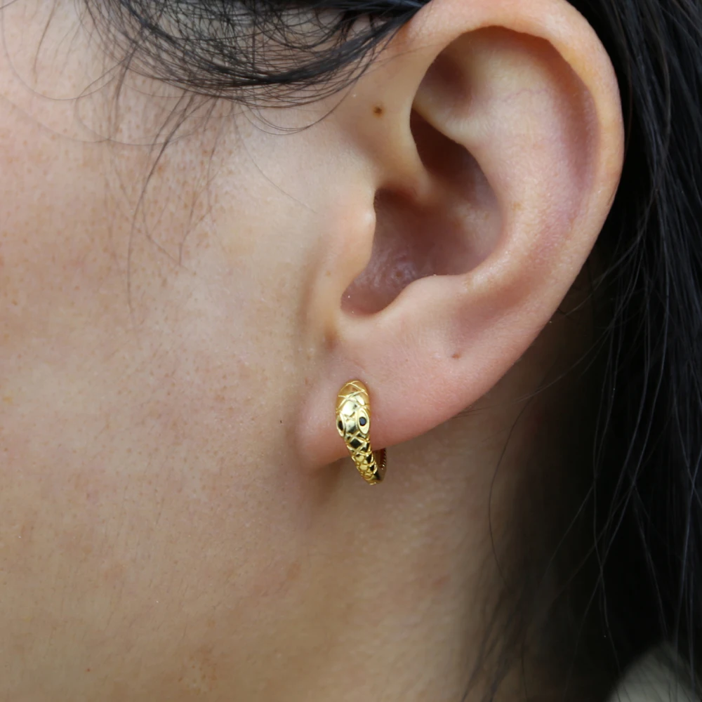 925 Стерлинговое Серебро Золото Цвет женские маленькие обручи милая маленькая