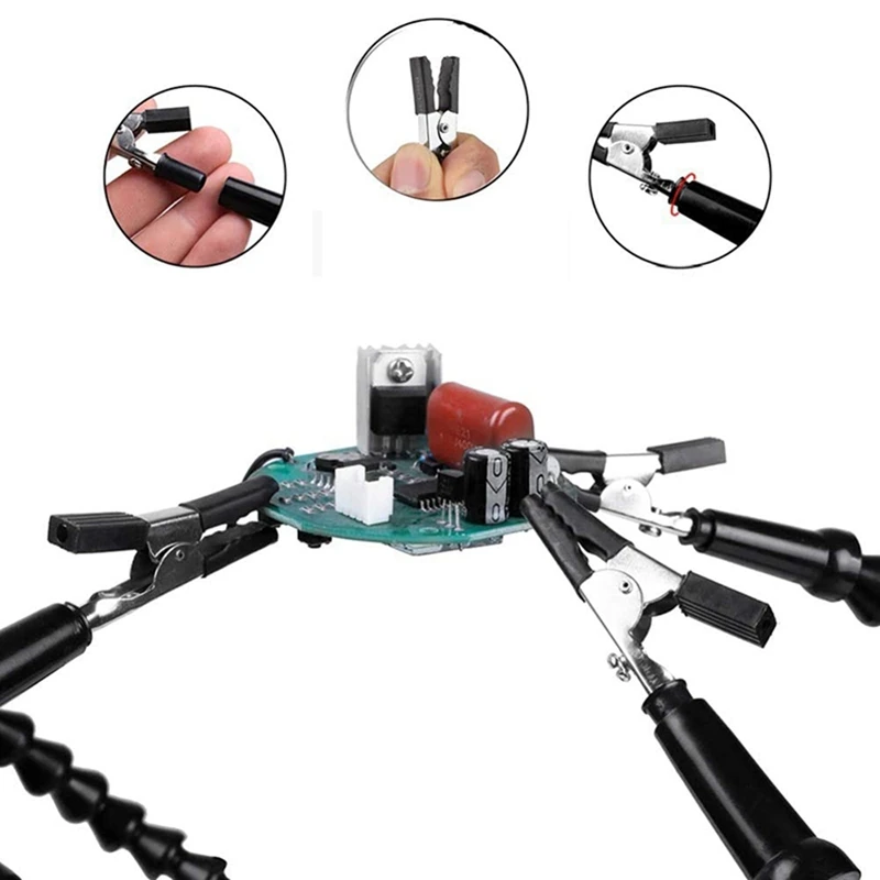 

Welding PCB Bracket USB Interface Maintenance Aids Soldering Station 3X LED Magnifying Glass Welding Third-Hand Tool