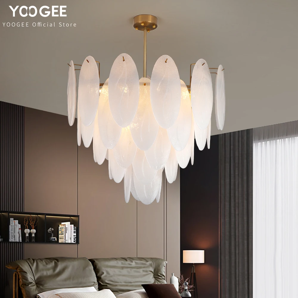 

Modern LED Chandelier for Living Room Gold Indoor Home Decoration White Frosted Glass Kitchen Island Dining Lighting Fixtures